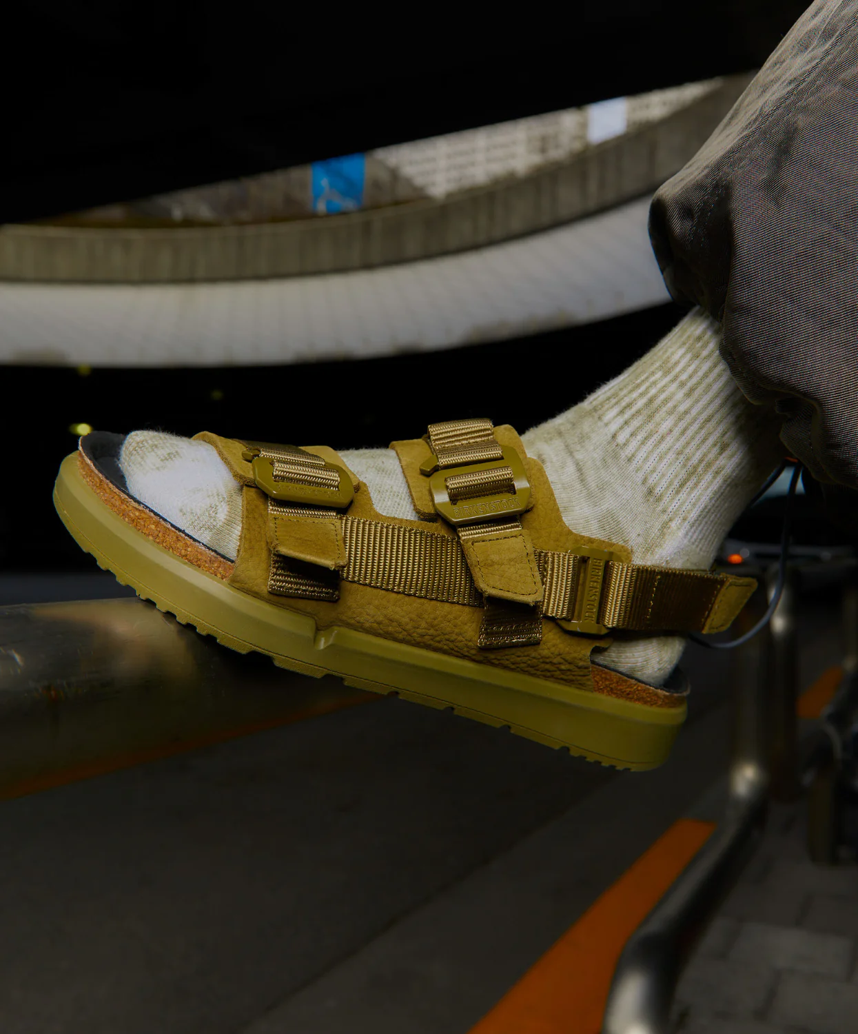 Birkenstock Shinjuku Nubuck Leather/Textile Pine Green Sandals - Image 3