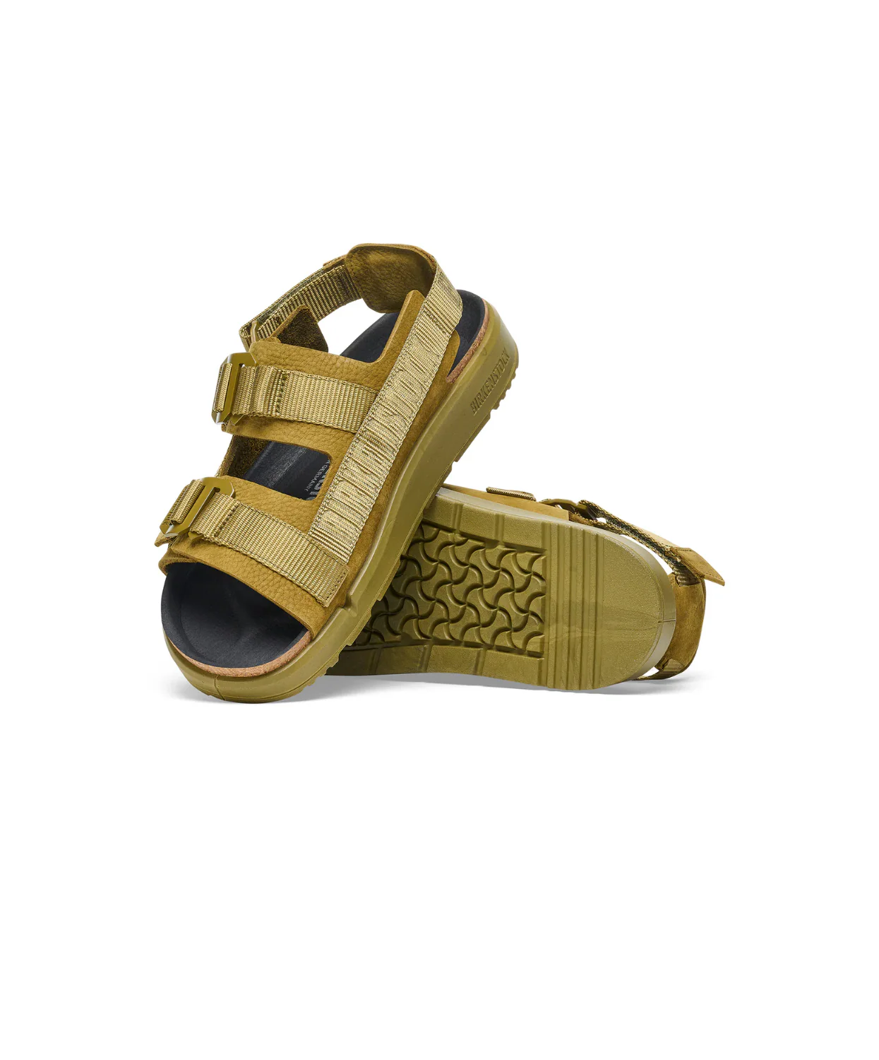 Birkenstock Shinjuku Nubuck Leather/Textile Pine Green Sandals - Image 5