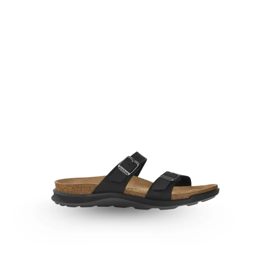Birkenstock Sierra Cross Town Waxy Oiled Leather Black Sandals