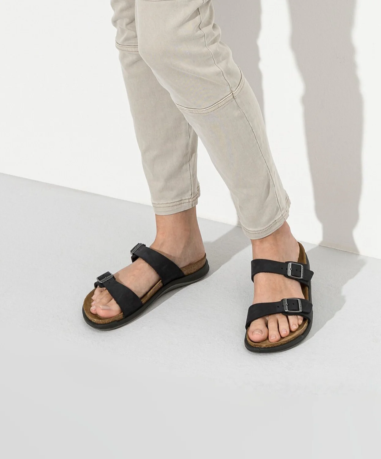 Birkenstock Sierra Cross Town Waxy Oiled Leather Black Sandals - Image 2