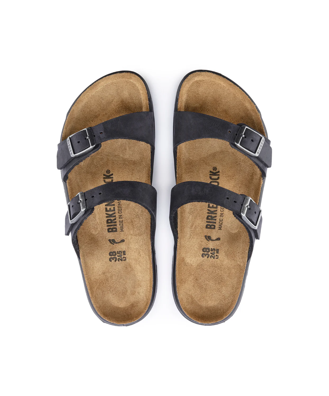 Birkenstock Sierra Cross Town Waxy Oiled Leather Black Sandals - Image 5