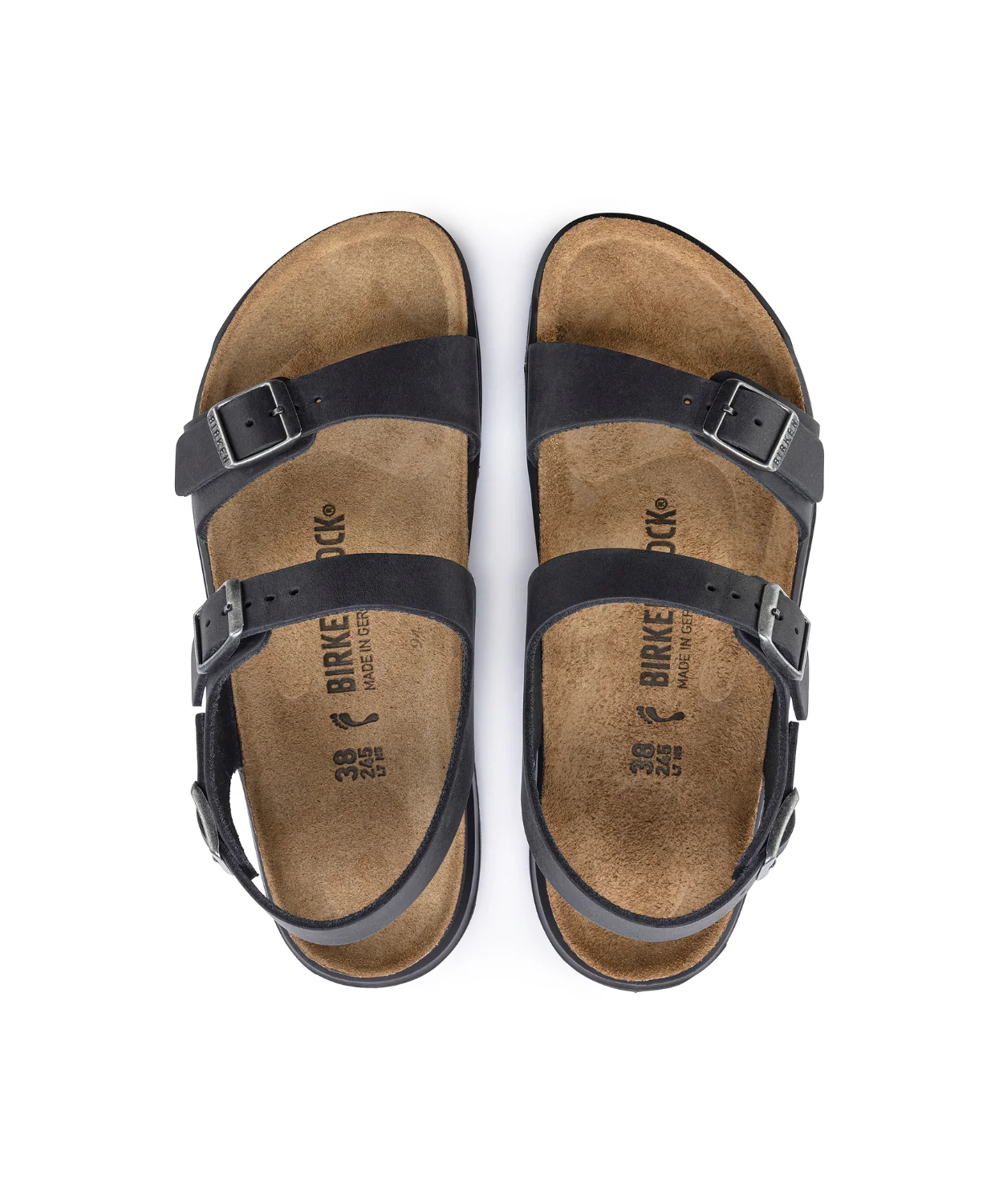 Birkenstock Sonora Cross Town Oiled Leather Black Sandals - Image 5