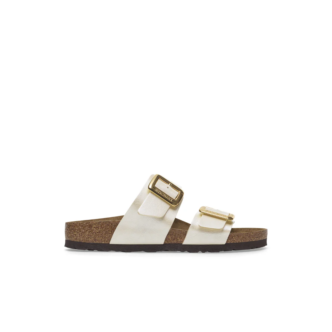 Birkenstock Sydney Cushion Buckle Birko-Flor Graceful Pearl White Sandals