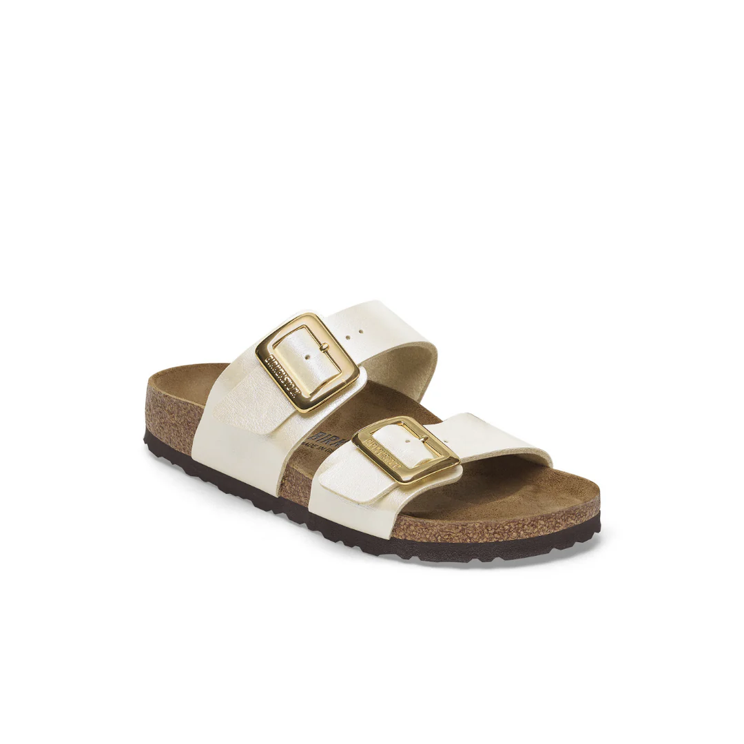 Birkenstock Sydney Cushion Buckle Birko-Flor Graceful Pearl White Sandals - Image 4