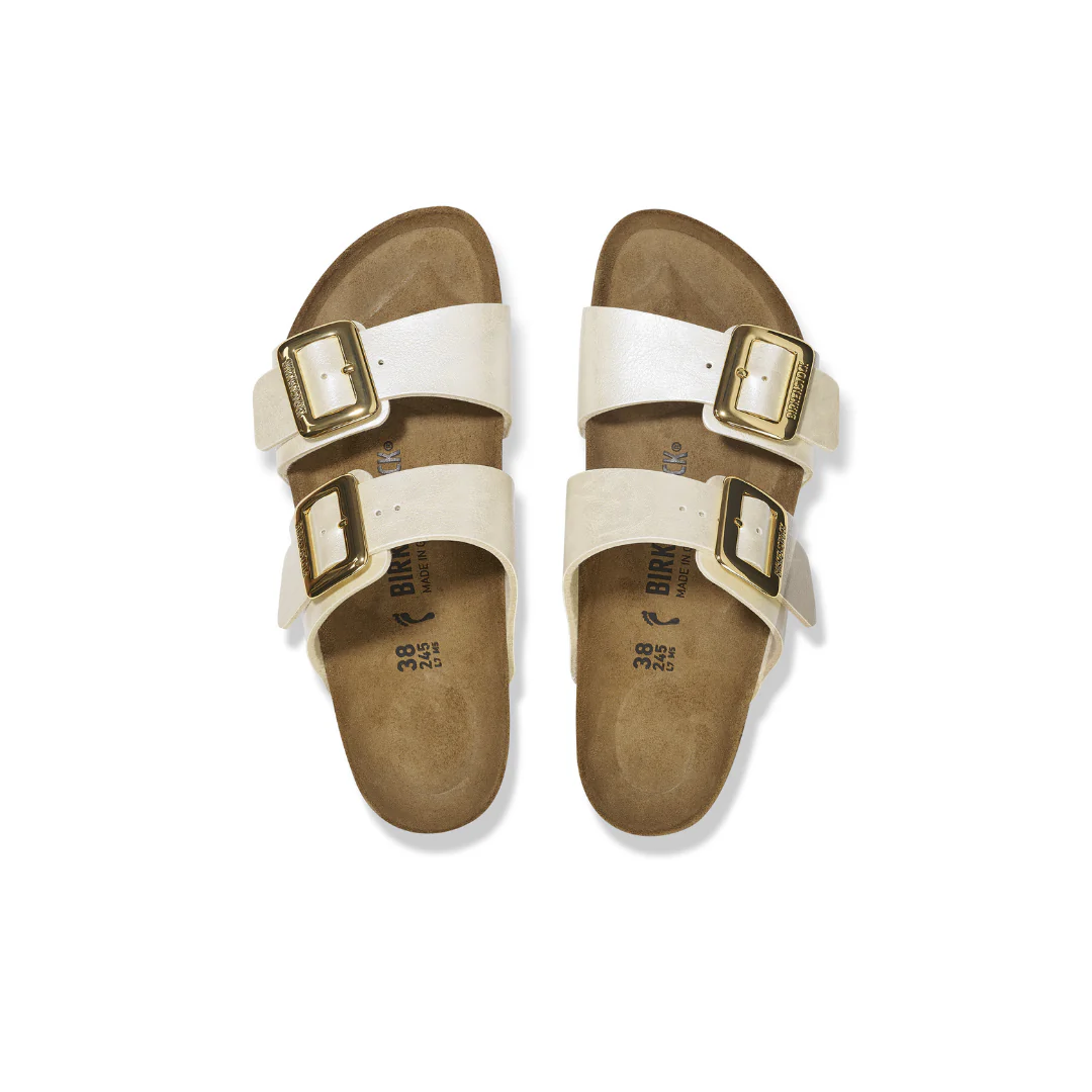 Birkenstock Sydney Cushion Buckle Birko-Flor Graceful Pearl White Sandals - Image 5