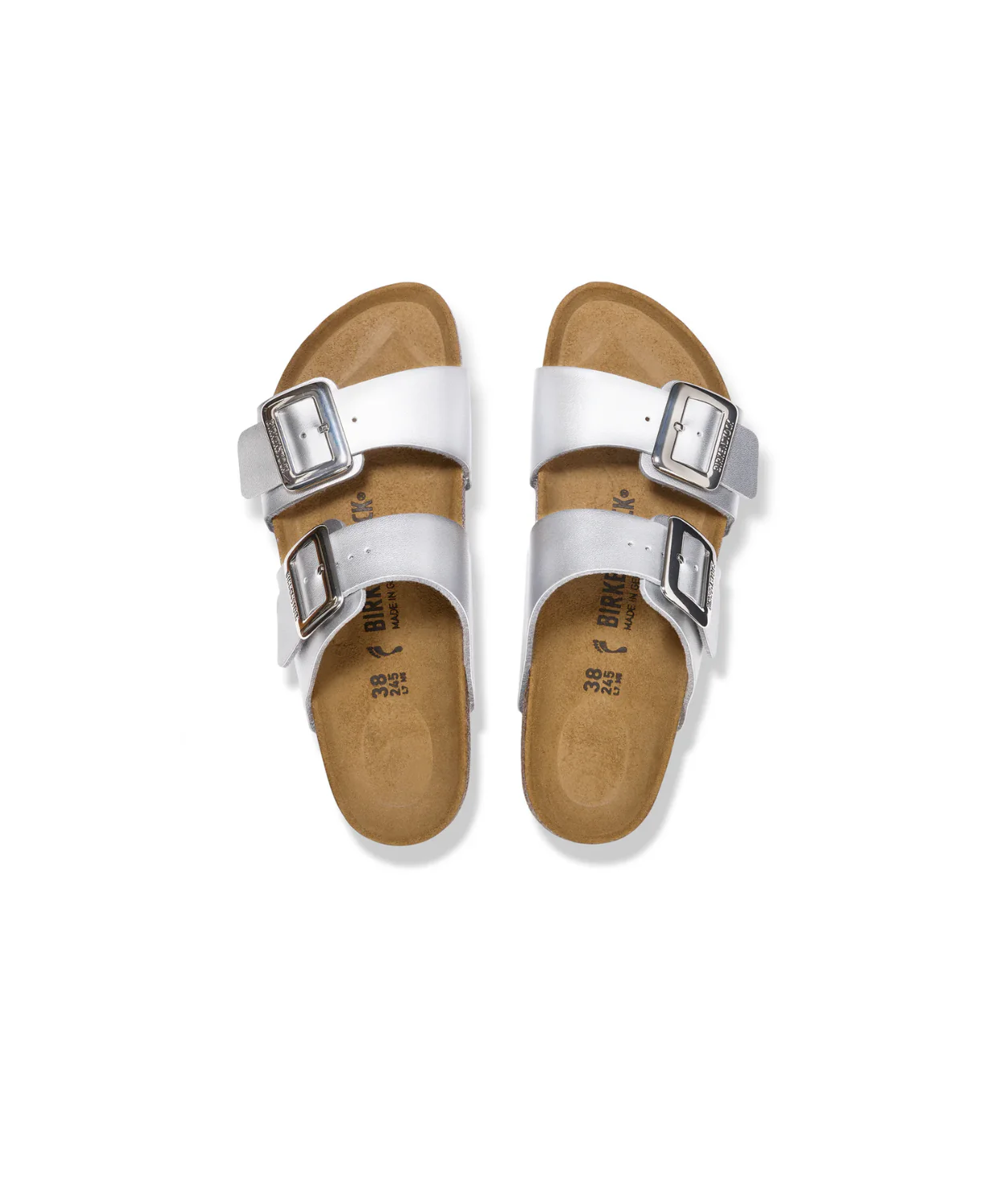 Birkenstock Sydney Cushion Buckle Birko-Flor Silver Sandals - Image 6