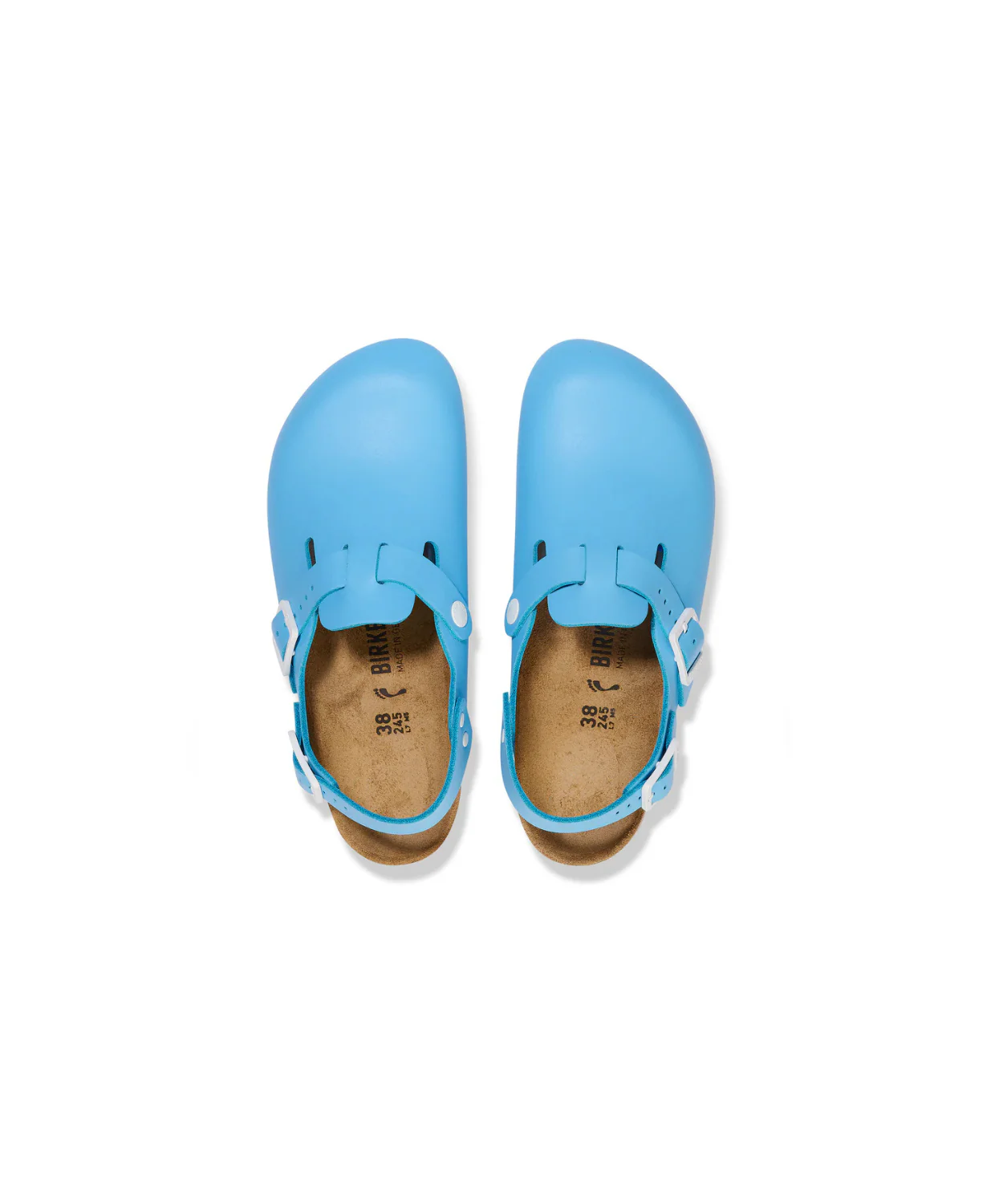 Birkenstock Tokio Pro PU Coated/Leather Sky Blue Clogs - Image 3