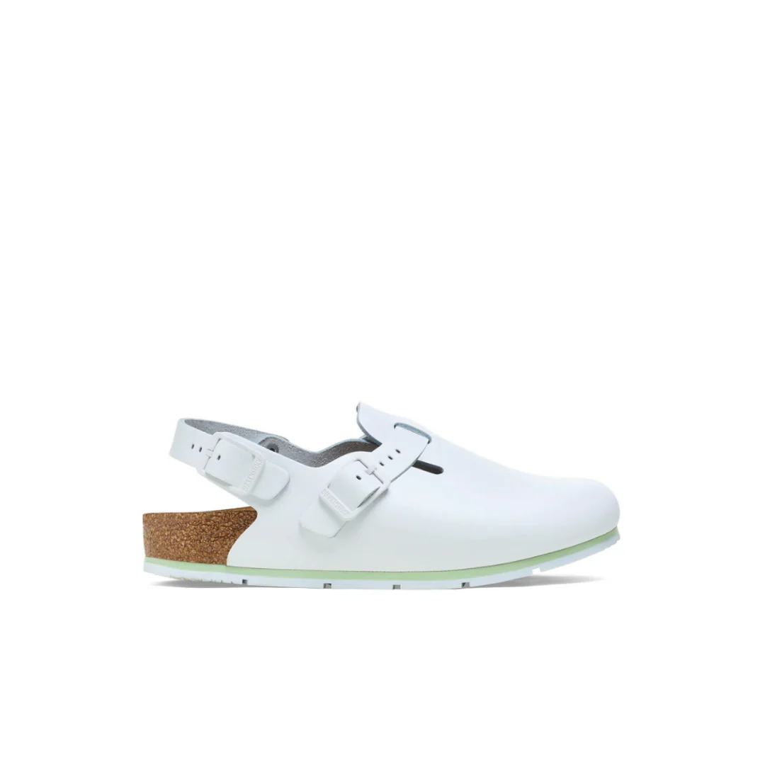 Birkenstock Tokio Pro PU Coated/Leather White Clogs