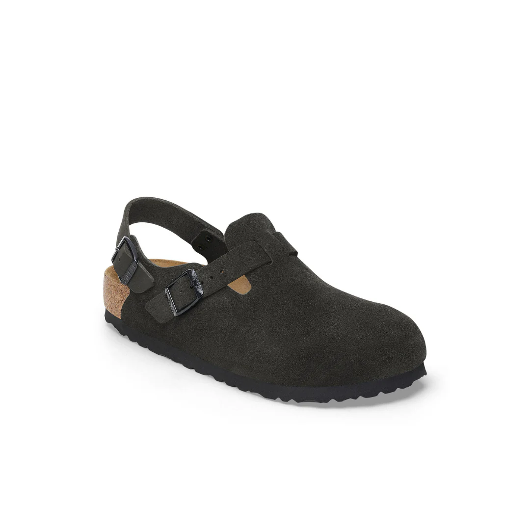 Birkenstock Tokio Suede Leather Black Clogs - Image 4