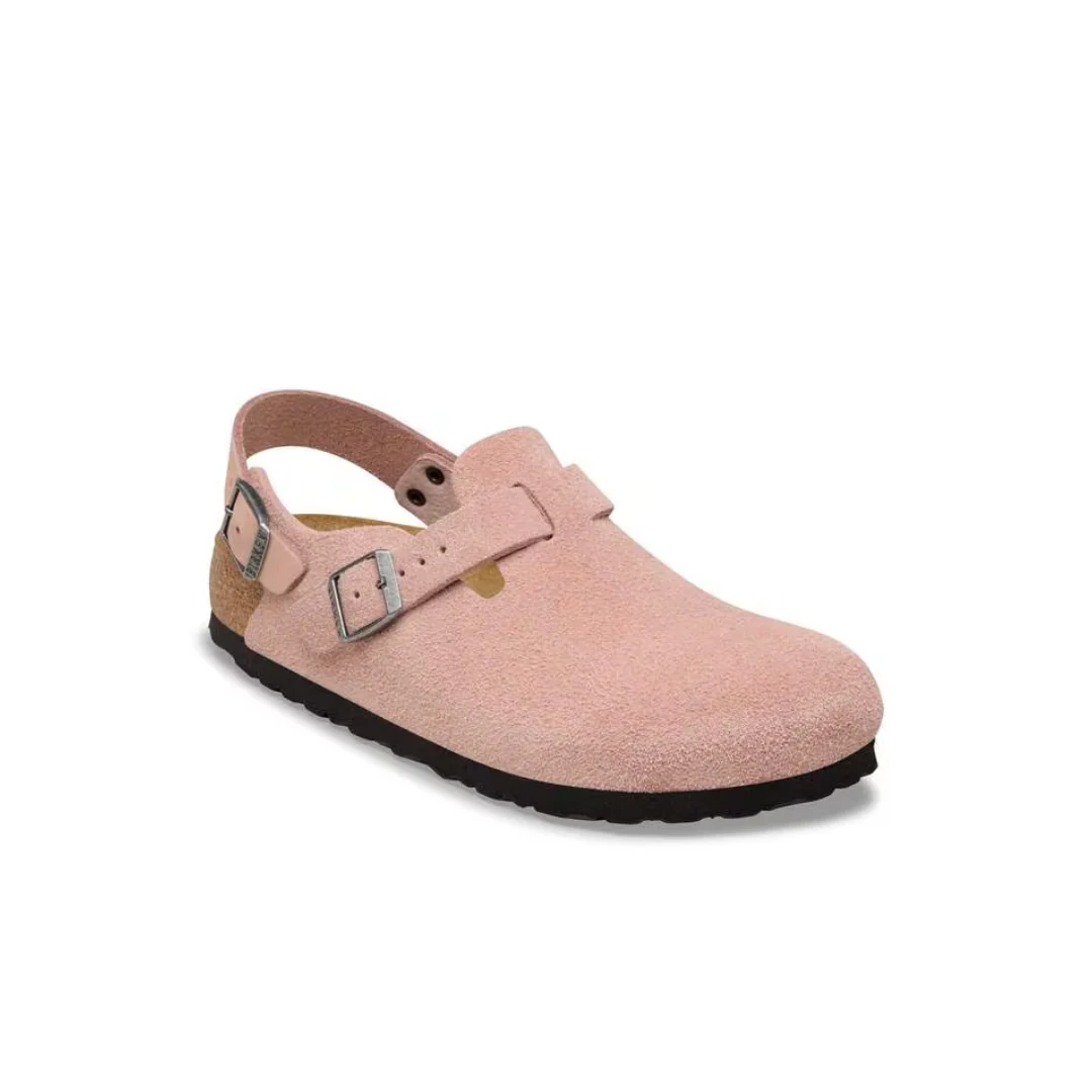 Birkenstock Tokio Suede Leather Pink Clay Clogs - Image 2