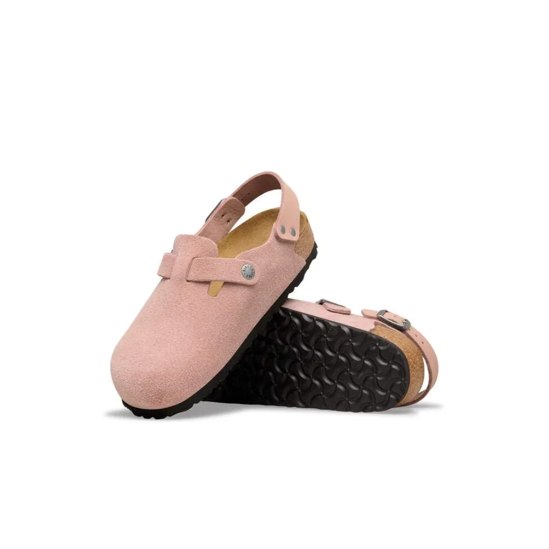 Birkenstock Tokio Suede Leather Pink Clay Clogs - Image 3