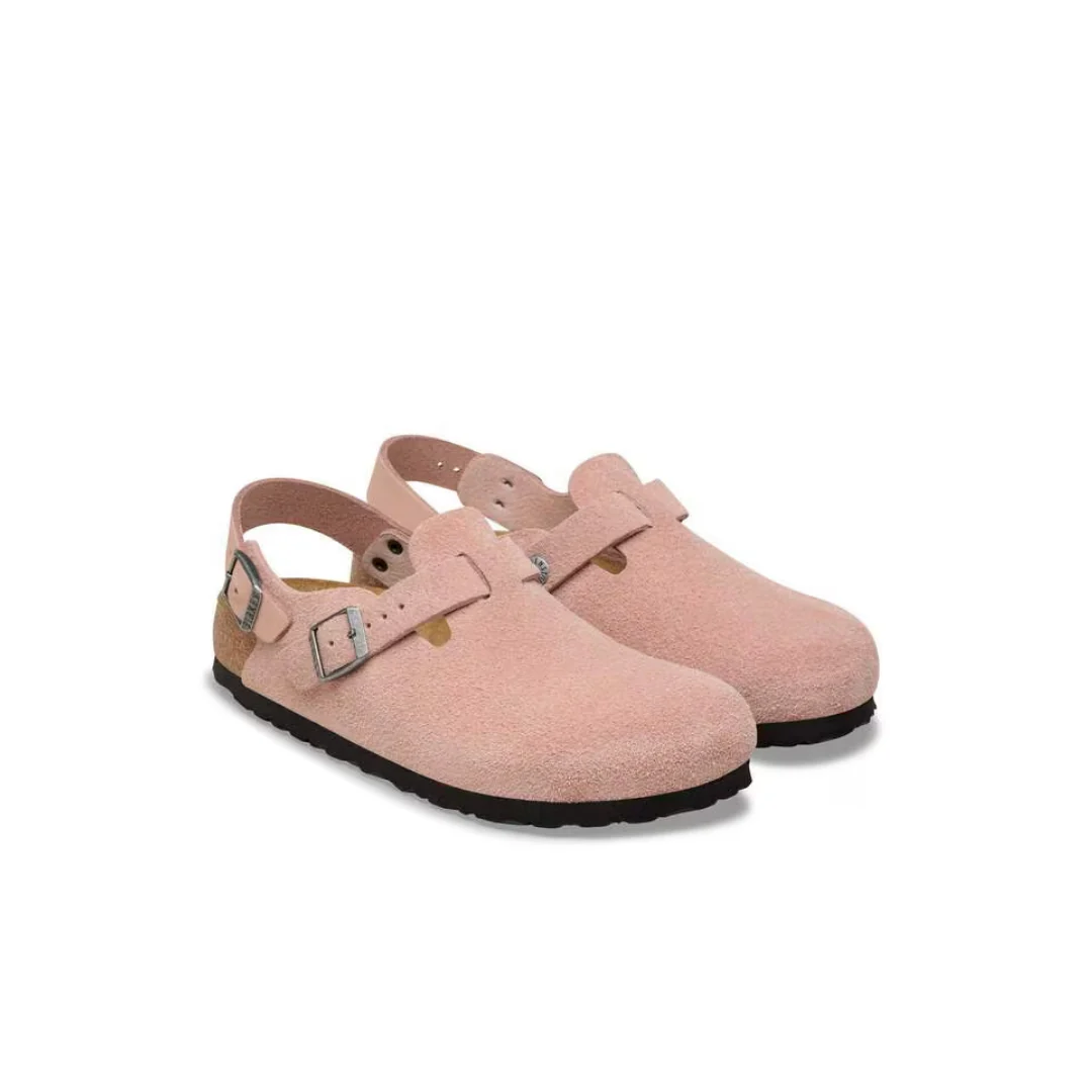 Birkenstock Tokio Suede Leather Pink Clay Clogs - Image 4