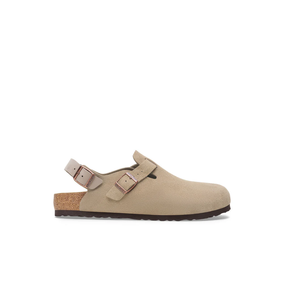 Birkenstock Tokio Suede Leather Taupe Clogs