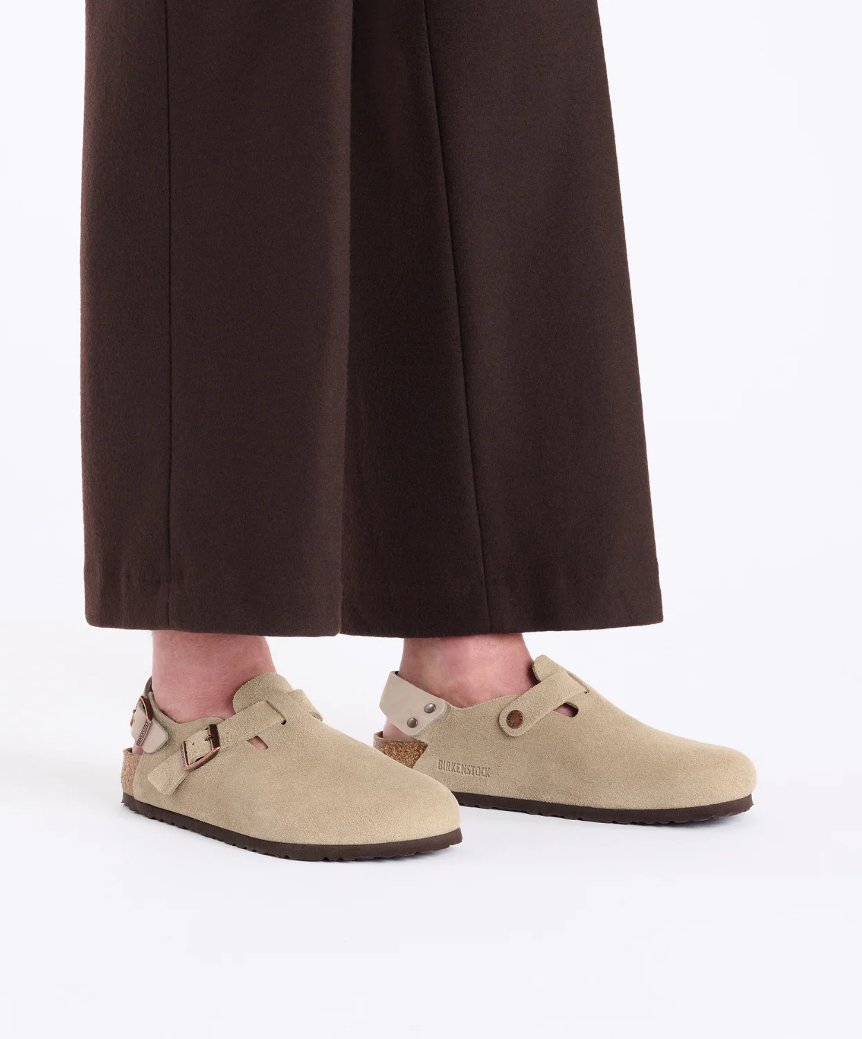 Birkenstock Tokio Suede Leather Taupe Clogs - Image 3