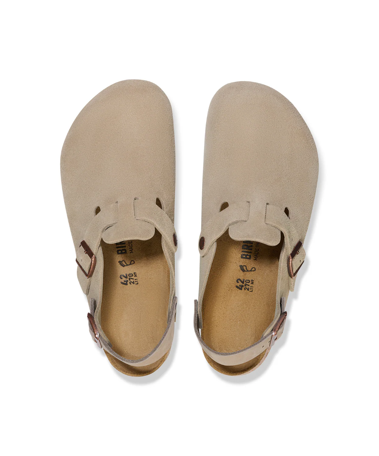 Birkenstock Tokio Suede Leather Taupe Clogs - Image 5