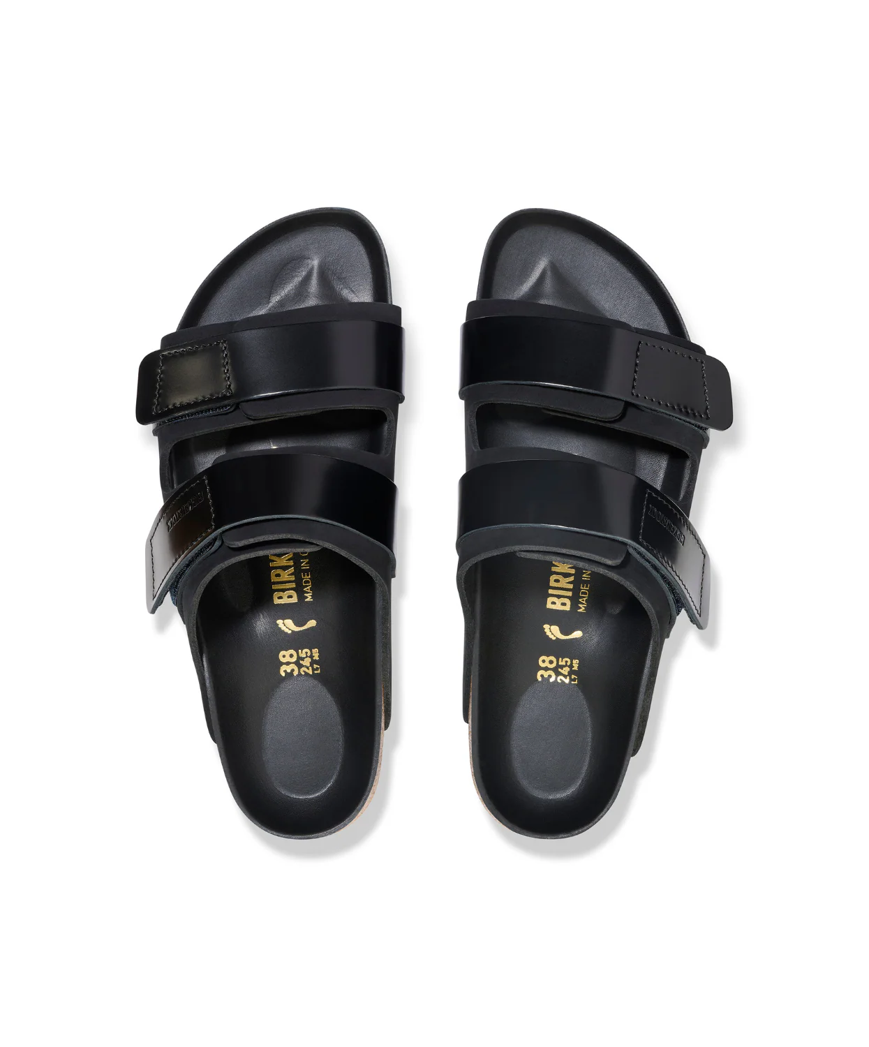 Birkenstock Uji High Shine Nubuck Leather Black Sandals - Image 5