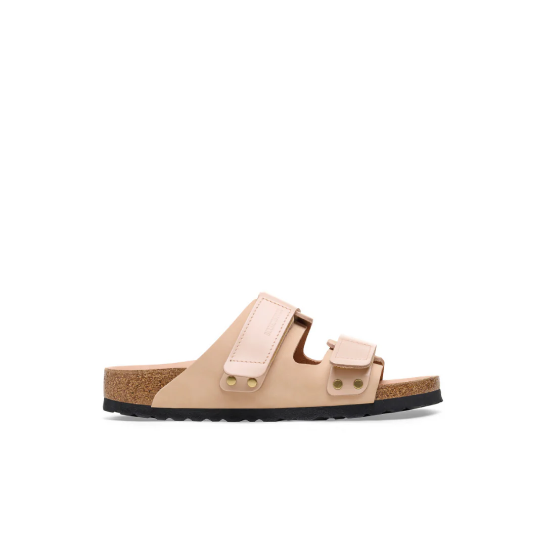 Birkenstock Uji High Shine Nubuck Leather New Beige Sandals