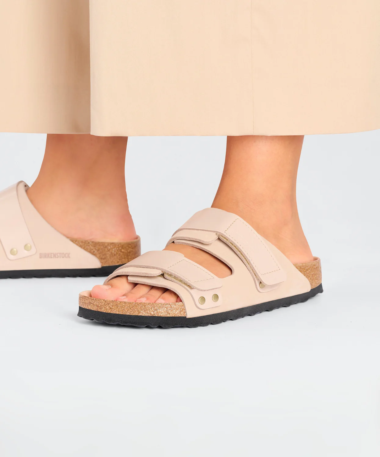 Birkenstock Uji High Shine Nubuck Leather New Beige Sandals - Image 3