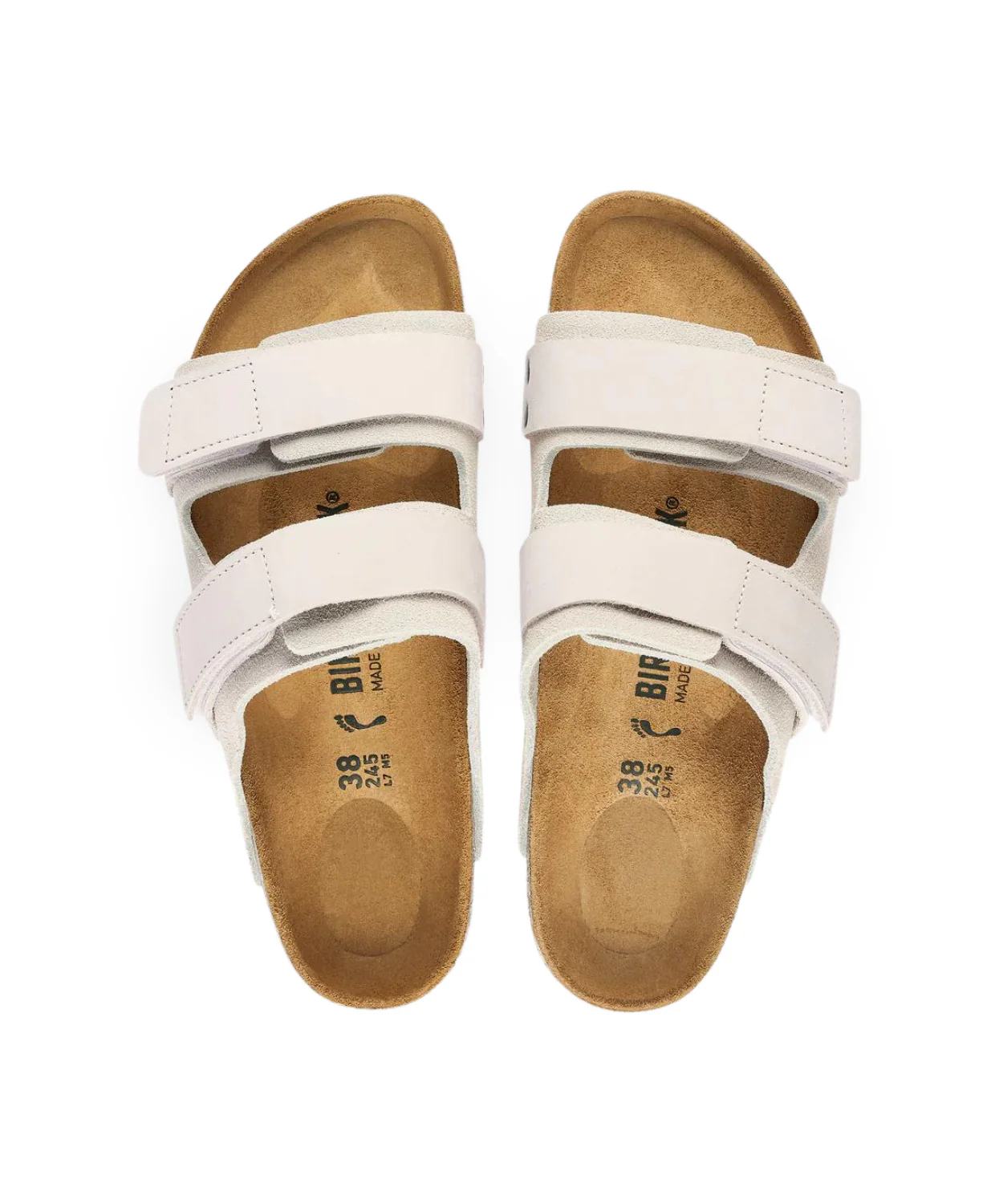 Birkenstock Uji Suede/Nubuck Leather Antique White Sandals - Image 4