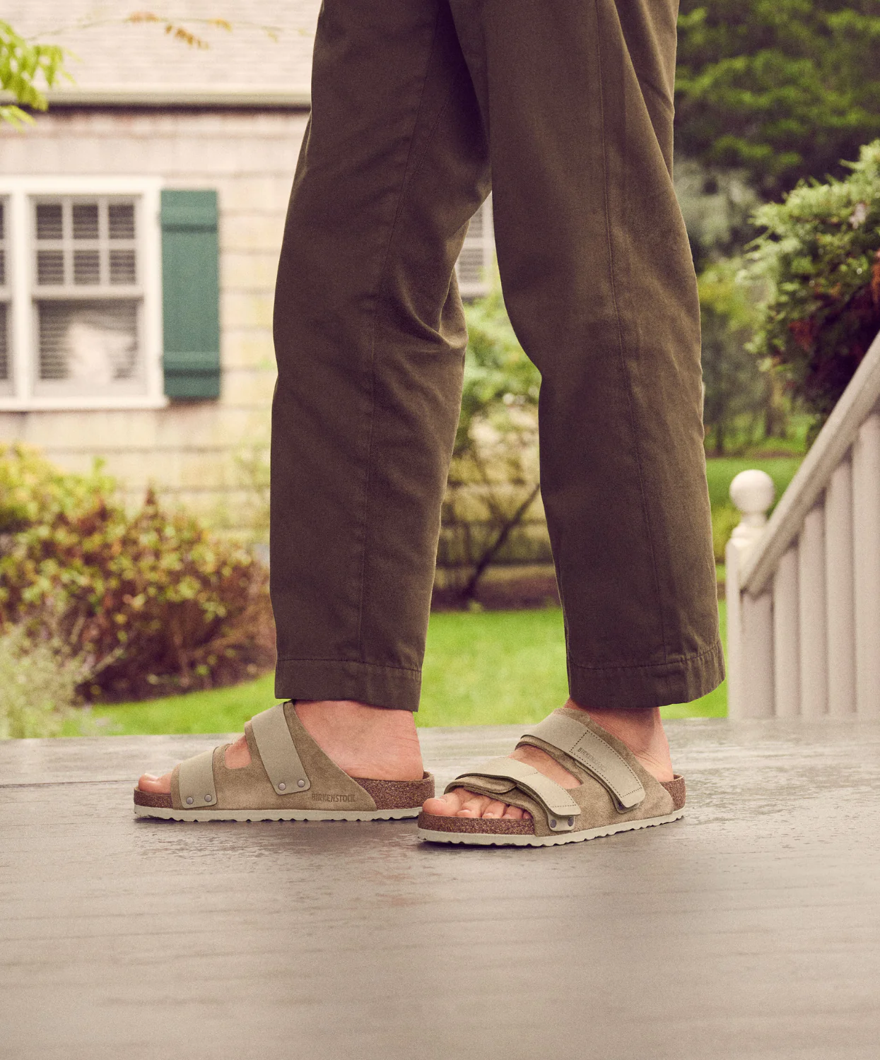 Birkenstock Uji Suede/Nubuck Leather Taupe Sandals - Image 2
