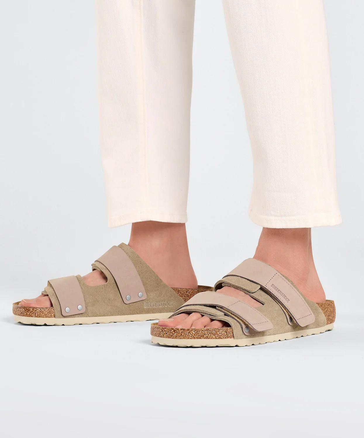Birkenstock Uji Suede/Nubuck Leather Taupe Sandals - Image 3