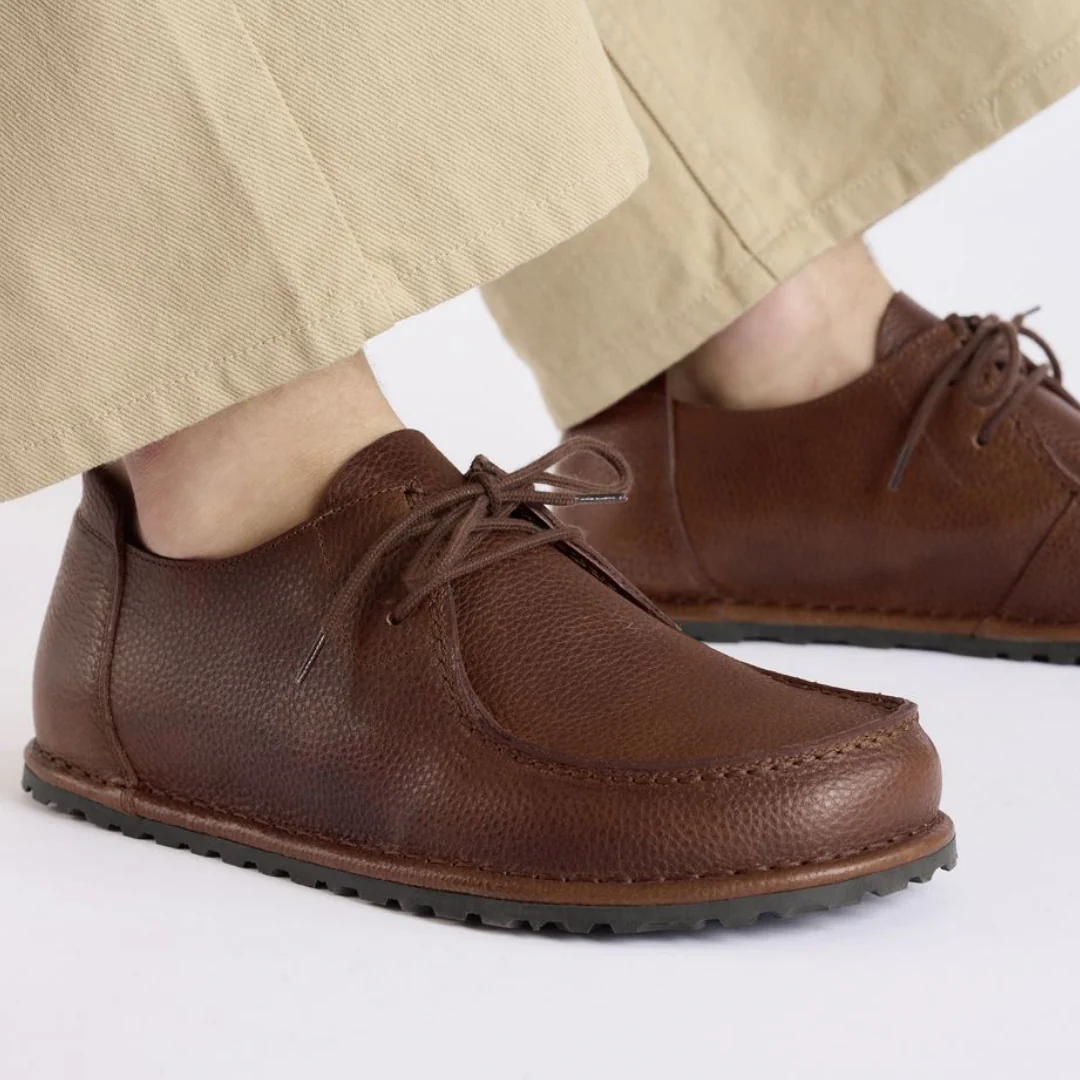 Birkenstock Utti Lace Leather Roast Grained Shoes - Image 3