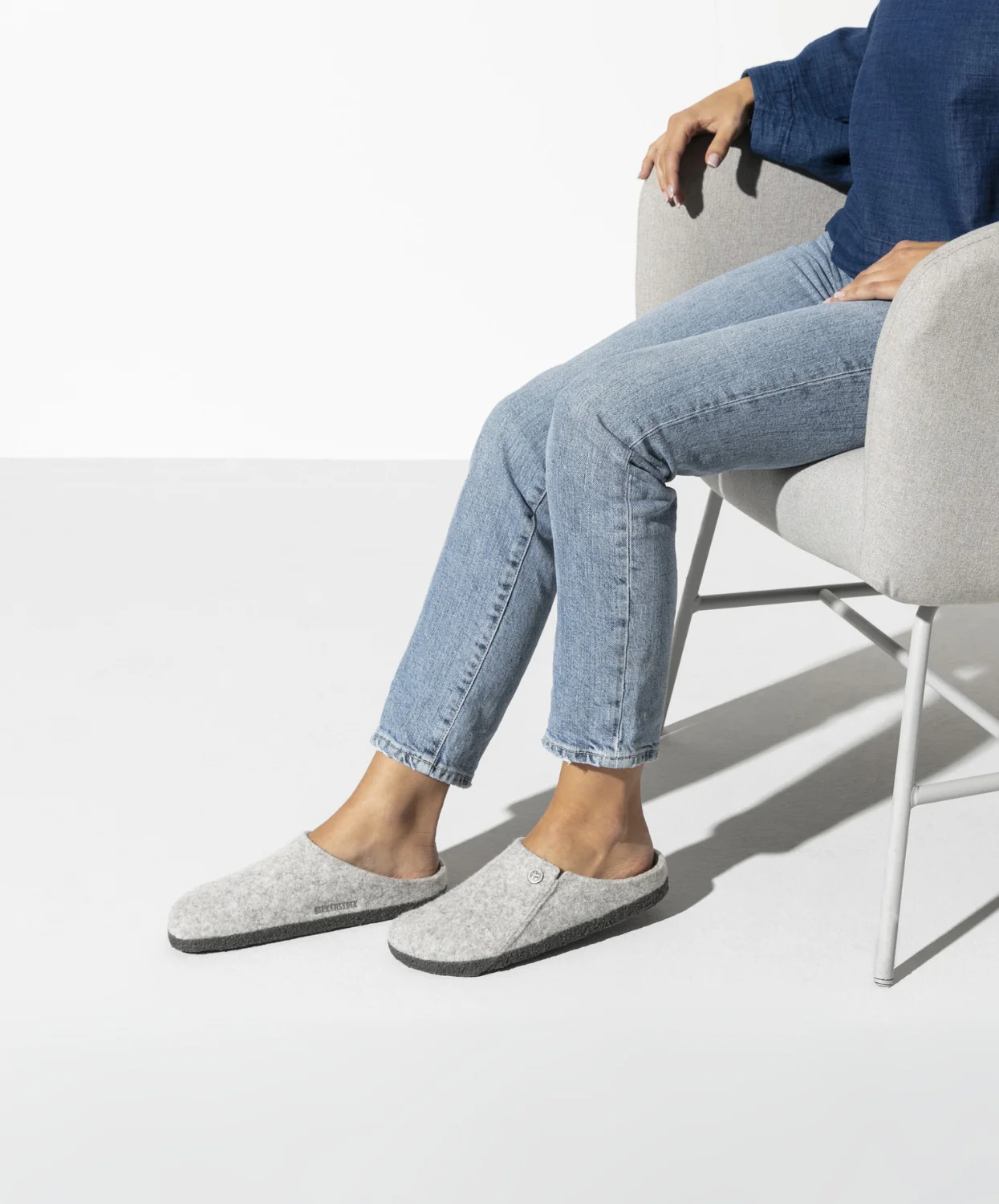 Birkenstock Zermatt Wool Felt Light Grey Clogs - Image 2