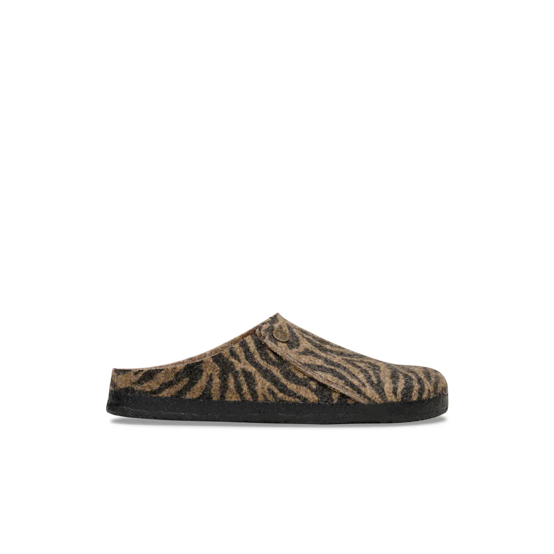 Birkenstock Zermatt Wool Felt Zebra Toffee Melange Clogs