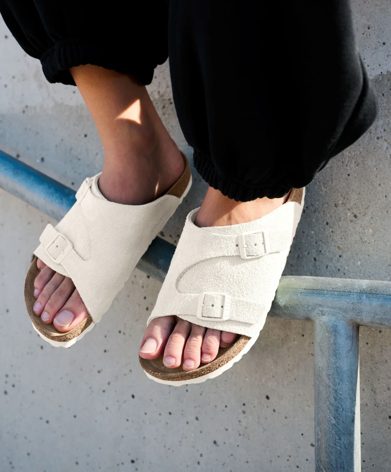 Birkenstock Zurich Suede Leather Antique White Sandals - Image 2