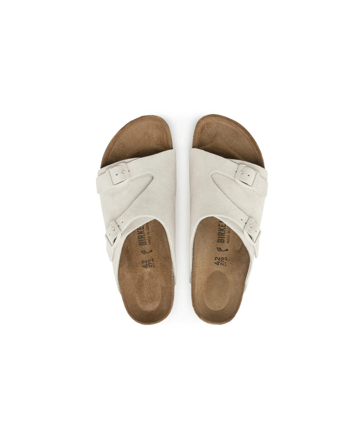 Birkenstock Zurich Suede Leather Antique White Sandals - Image 6