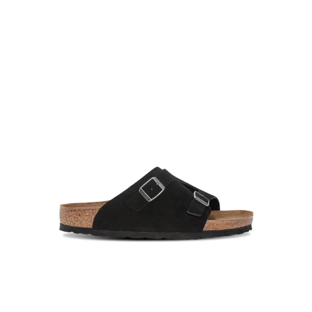 Birkenstock Zurich Suede Leather Black Sandals