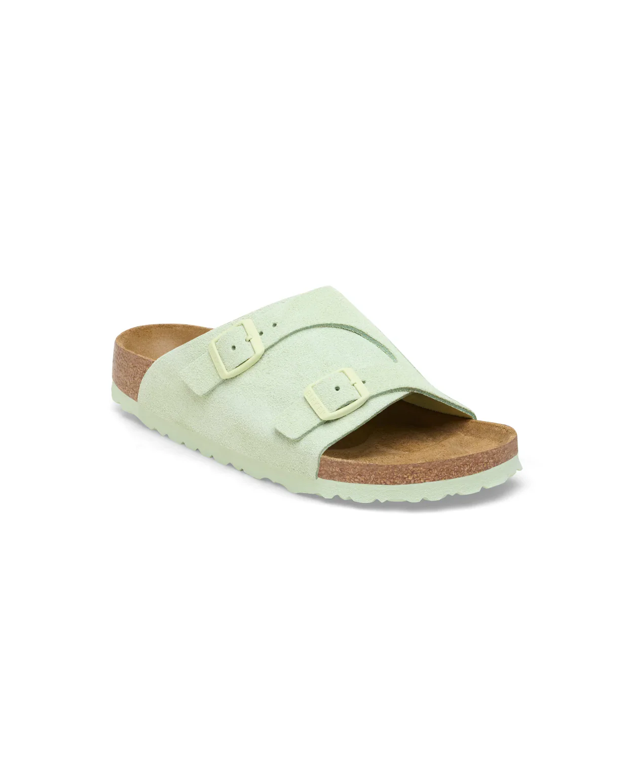 Birkenstock Zurich Suede Leather Faded Lime Sandals - Image 4