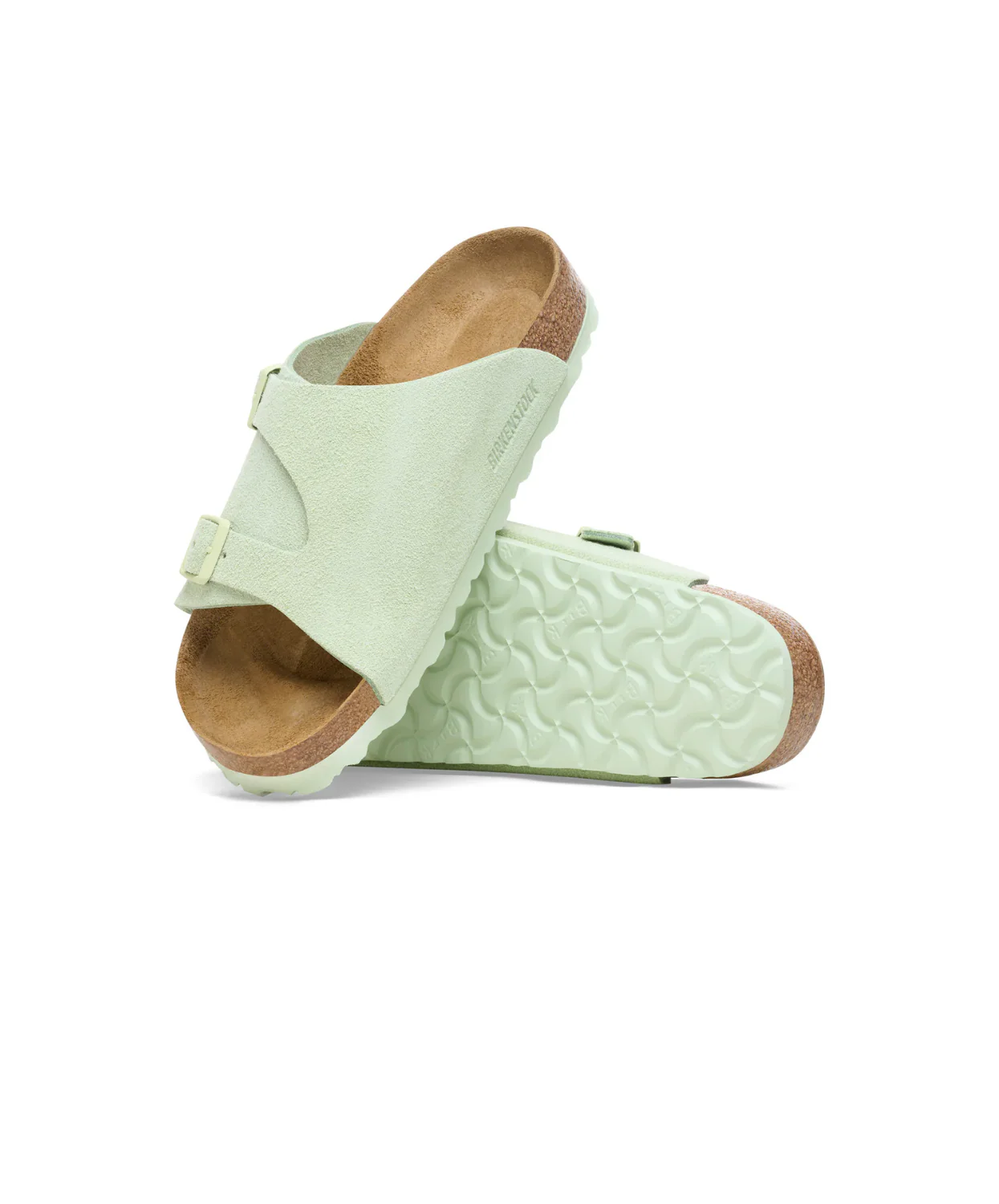 Birkenstock Zurich Suede Leather Faded Lime Sandals - Image 5