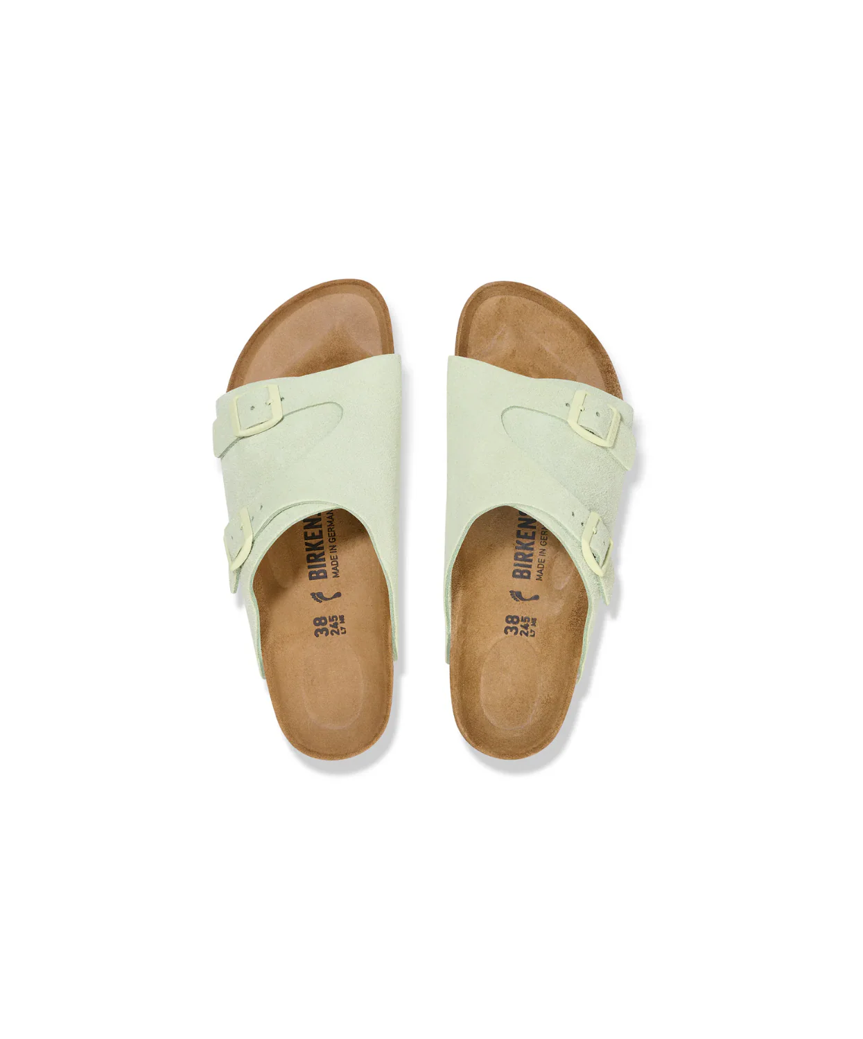 Birkenstock Zurich Suede Leather Faded Lime Sandals - Image 6