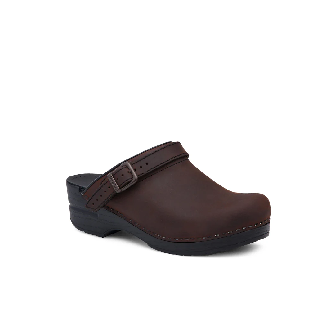 Dansko Ingrid Antique Brown/Black Oiled Clog - Image 4