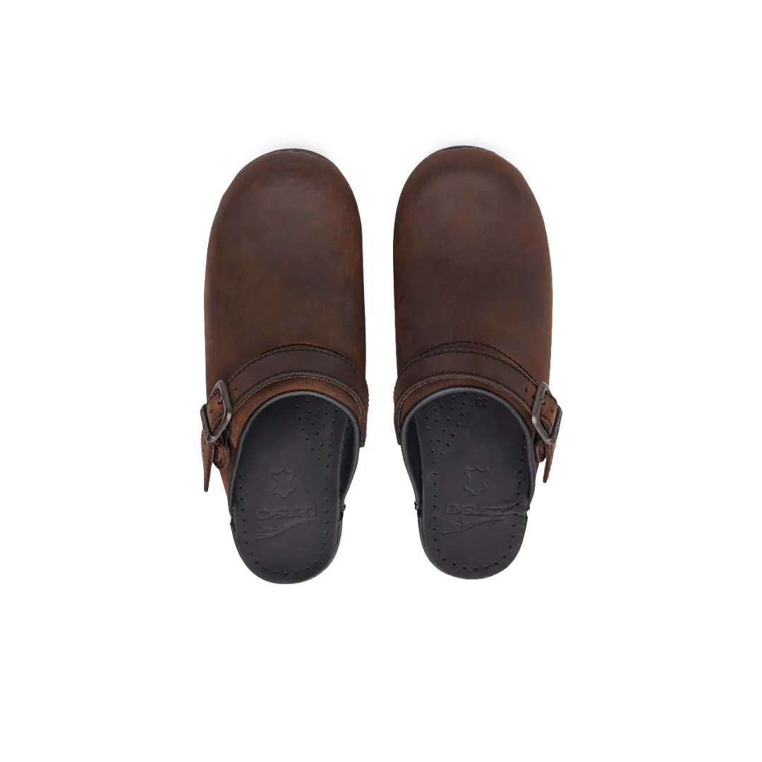 Dansko Ingrid Antique Brown/Black Oiled Clog - Image 8
