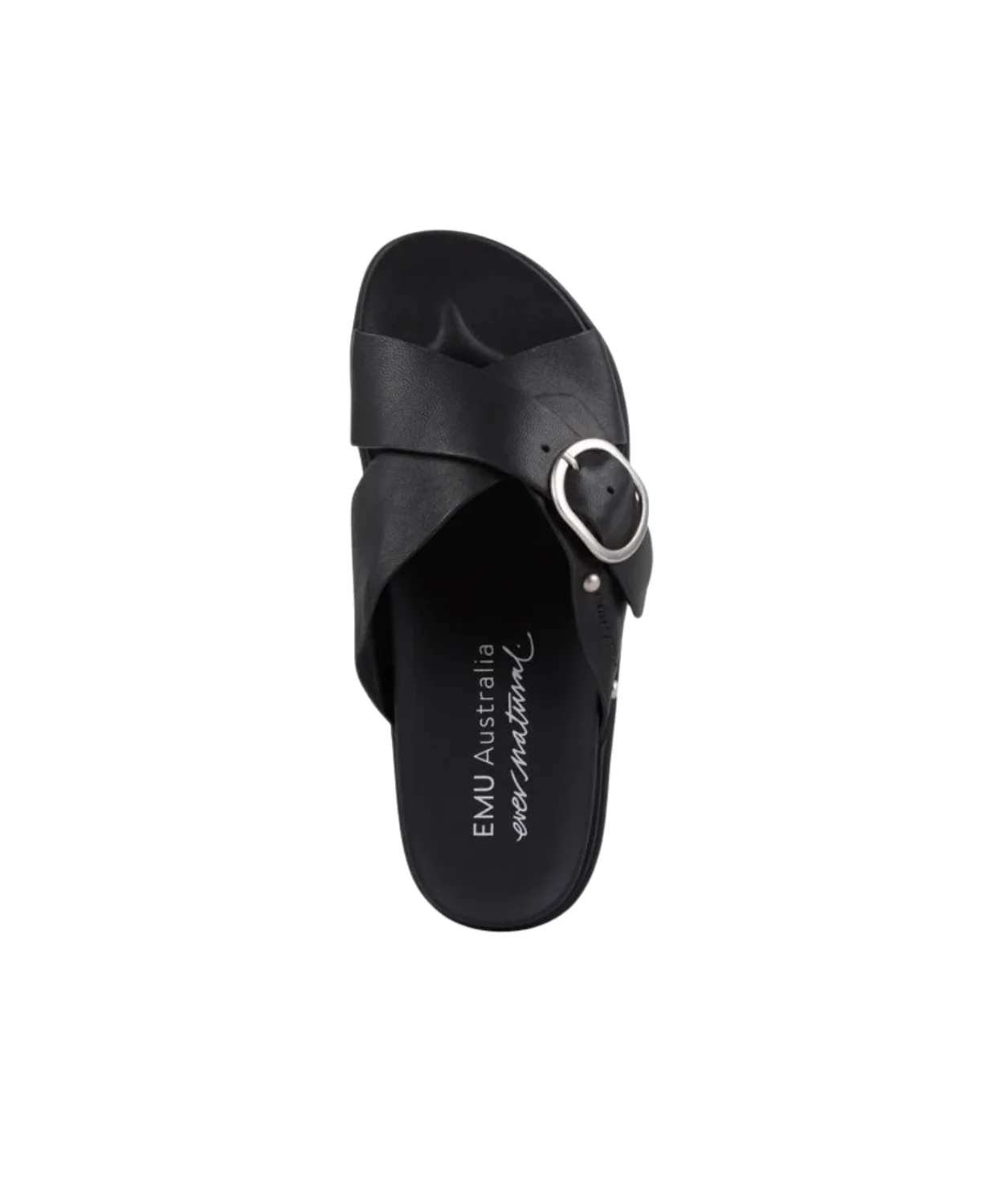 EMU Ebony Leather Slides Black - Image 5