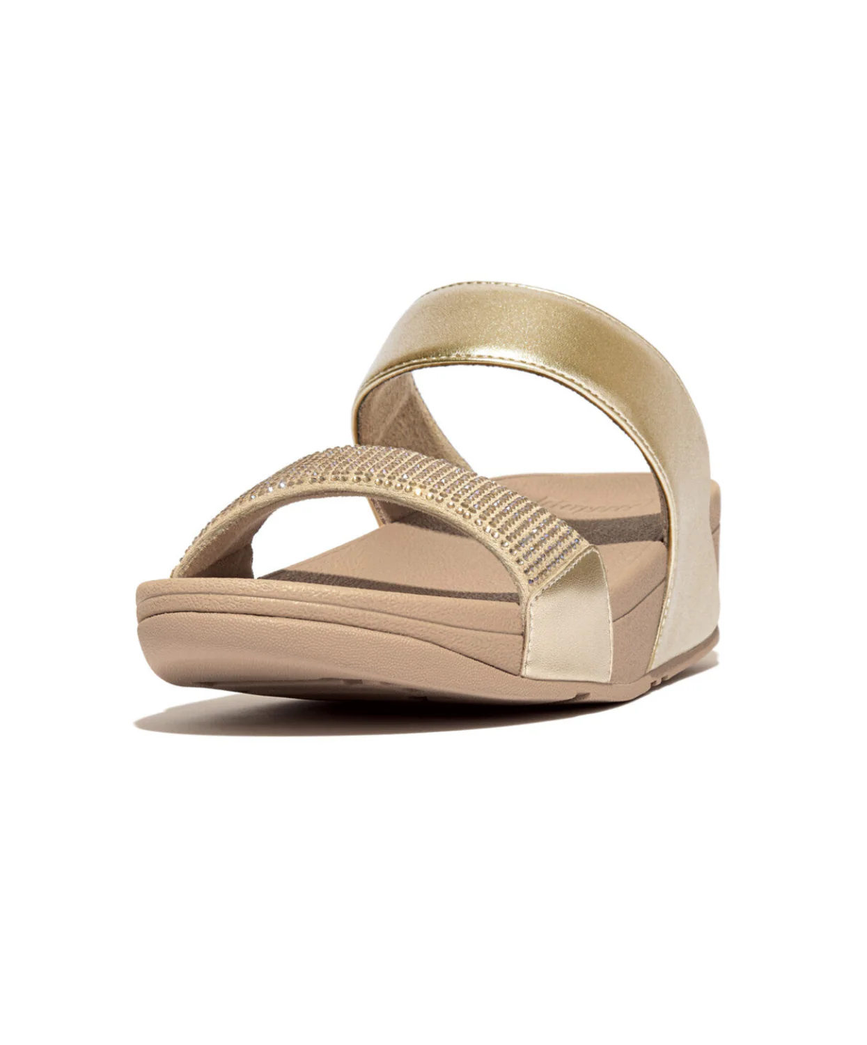 Fitflop Lulu Crystal Embellished Slides Latte Beige - Image 4