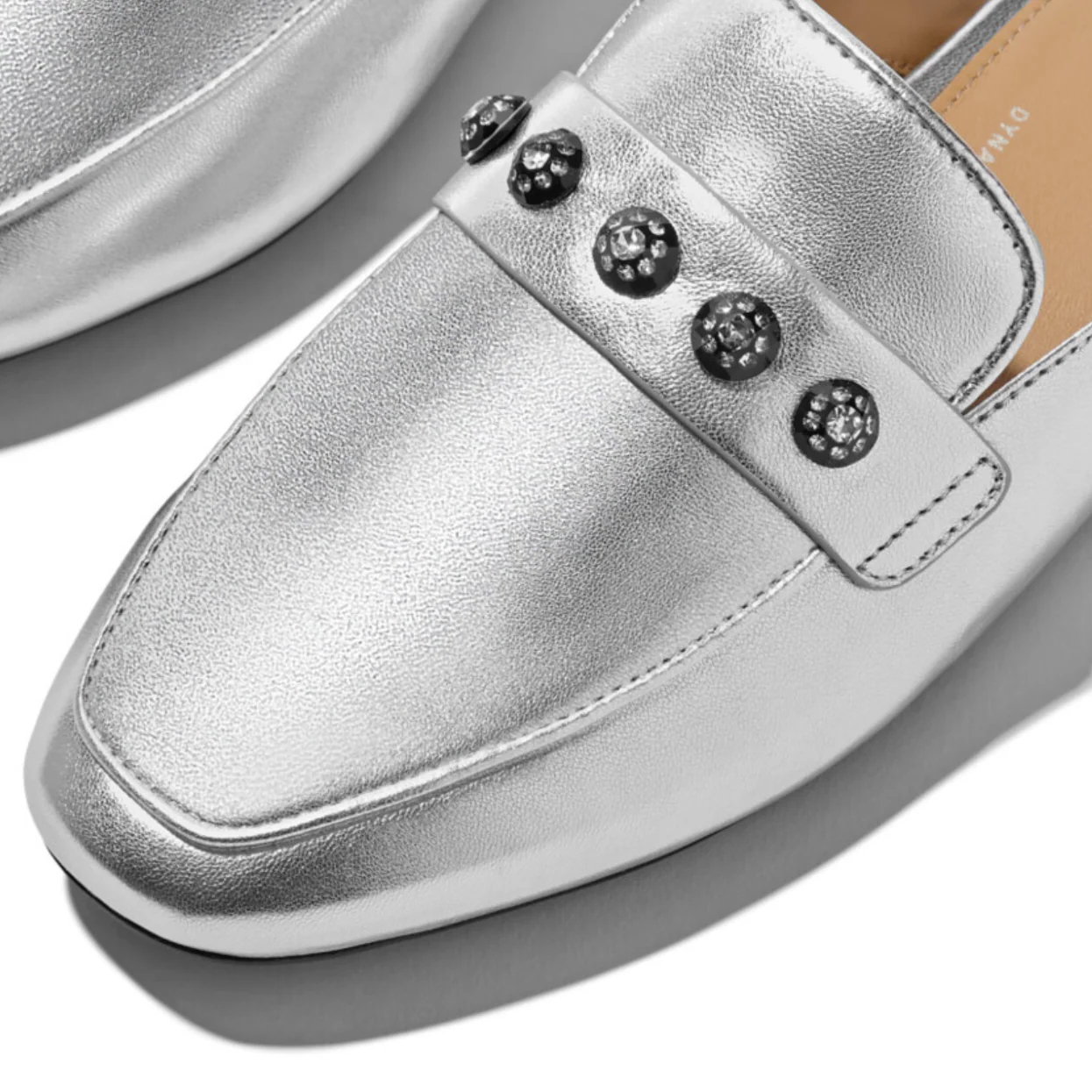 Fitflop Delicato Crystal Cluster Soft M/Leather Mules Silver - Image 3