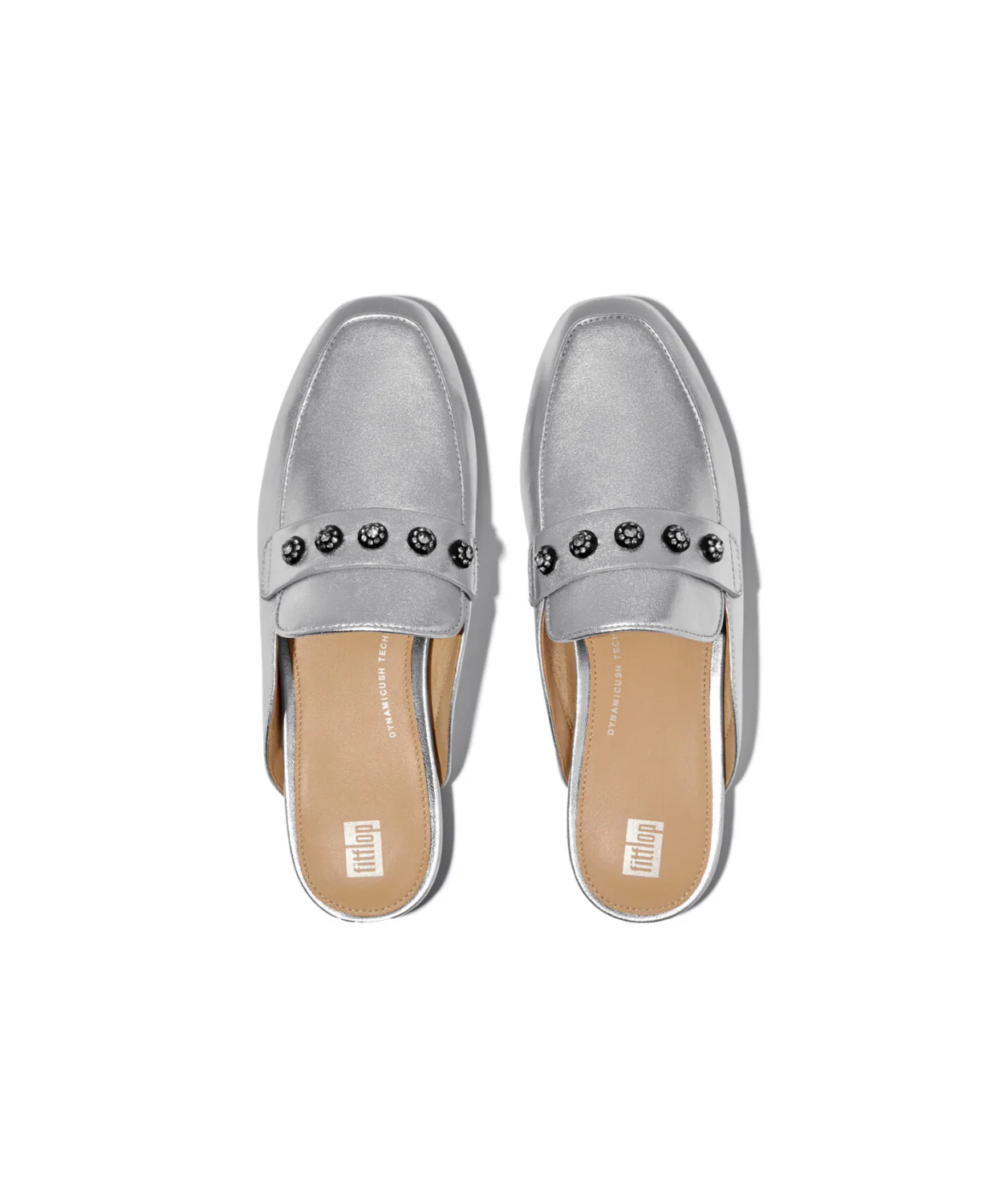 Fitflop Delicato Crystal Cluster Soft M/Leather Mules Silver - Image 4