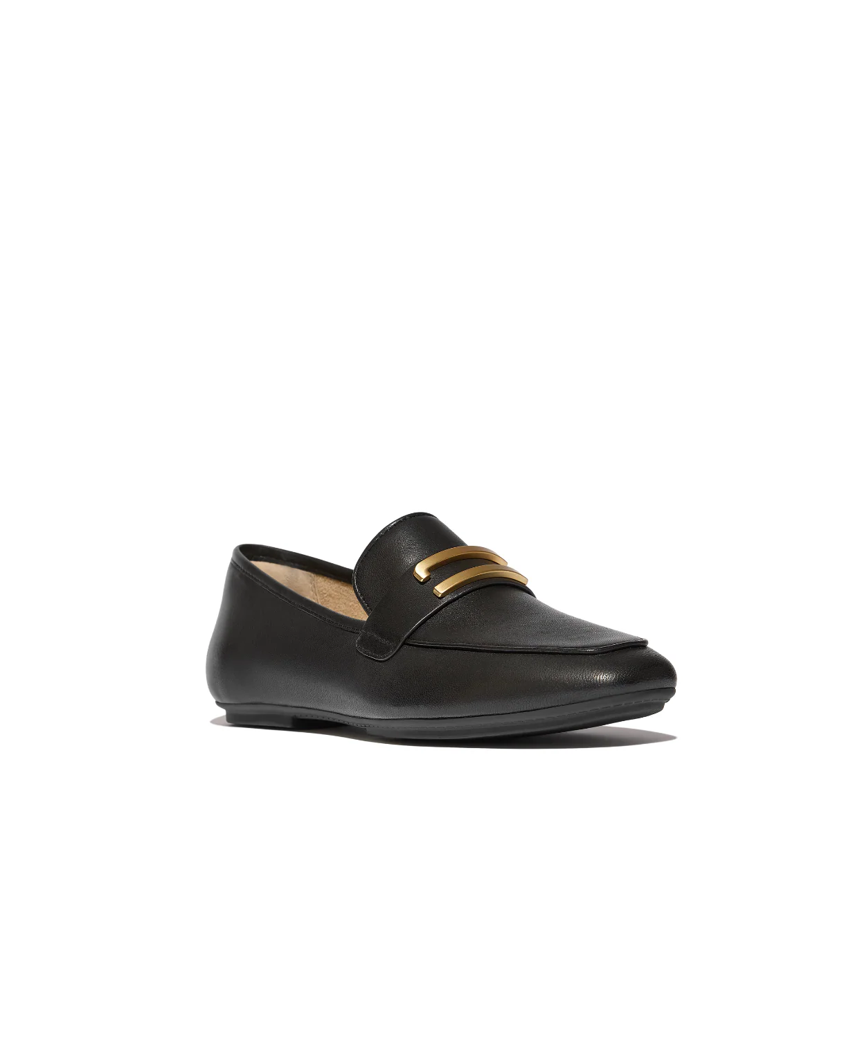 FitFlop Delicato Gold Trim Leather Loafer Black - Image 4