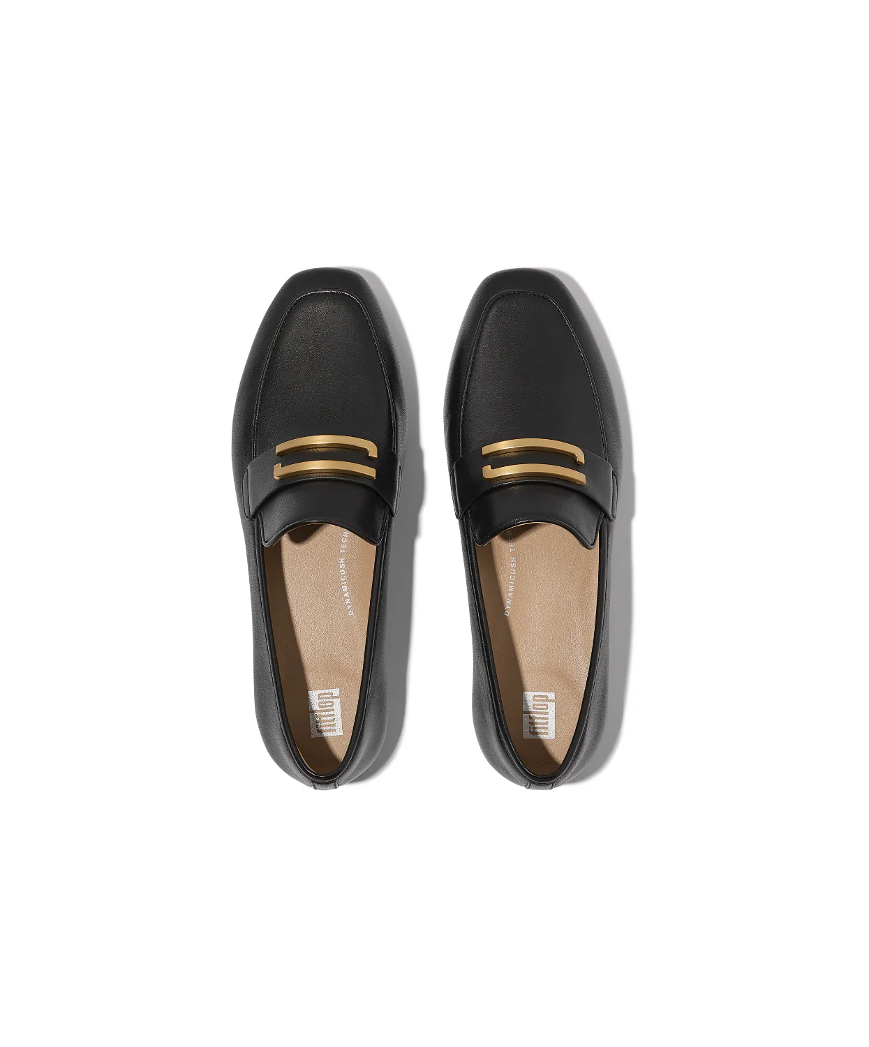 FitFlop Delicato Gold Trim Leather Loafer Black - Image 5