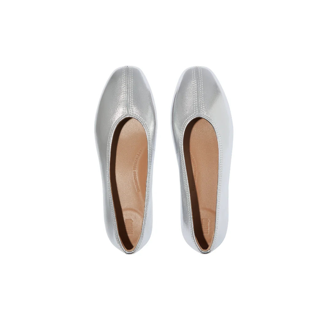 FitFlop Delicato High Cut Ballet Flat Silver - Image 7