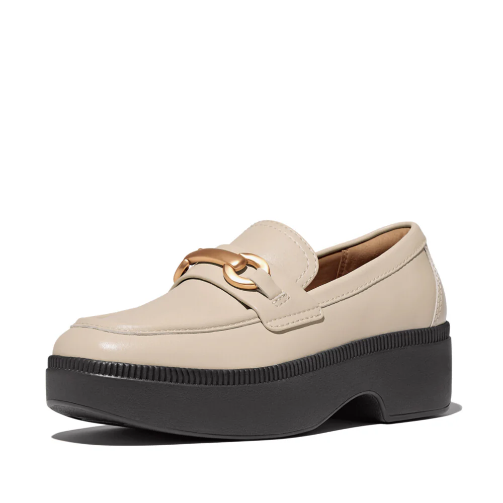 Fitflop F-Luma Chunky Snaffle Leather Demi Wedge Loafers - Image 4