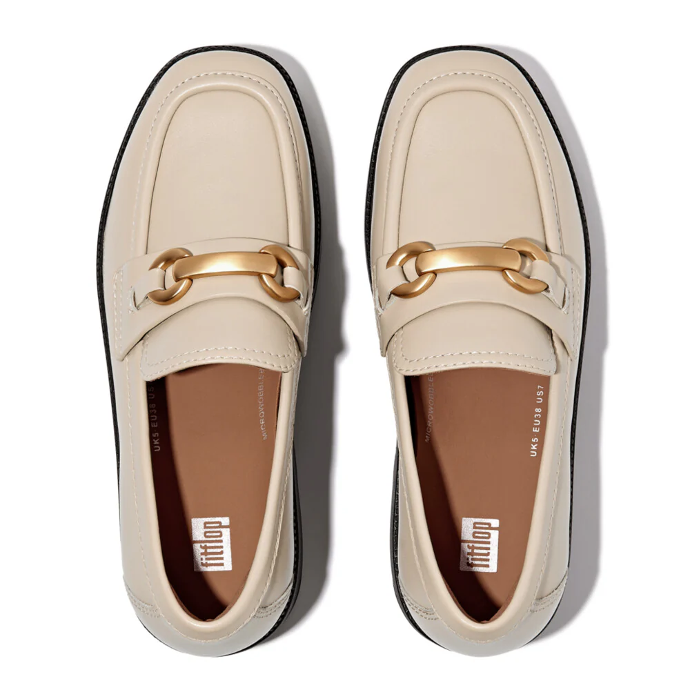 Fitflop F-Luma Chunky Snaffle Leather Demi Wedge Loafers - Image 5