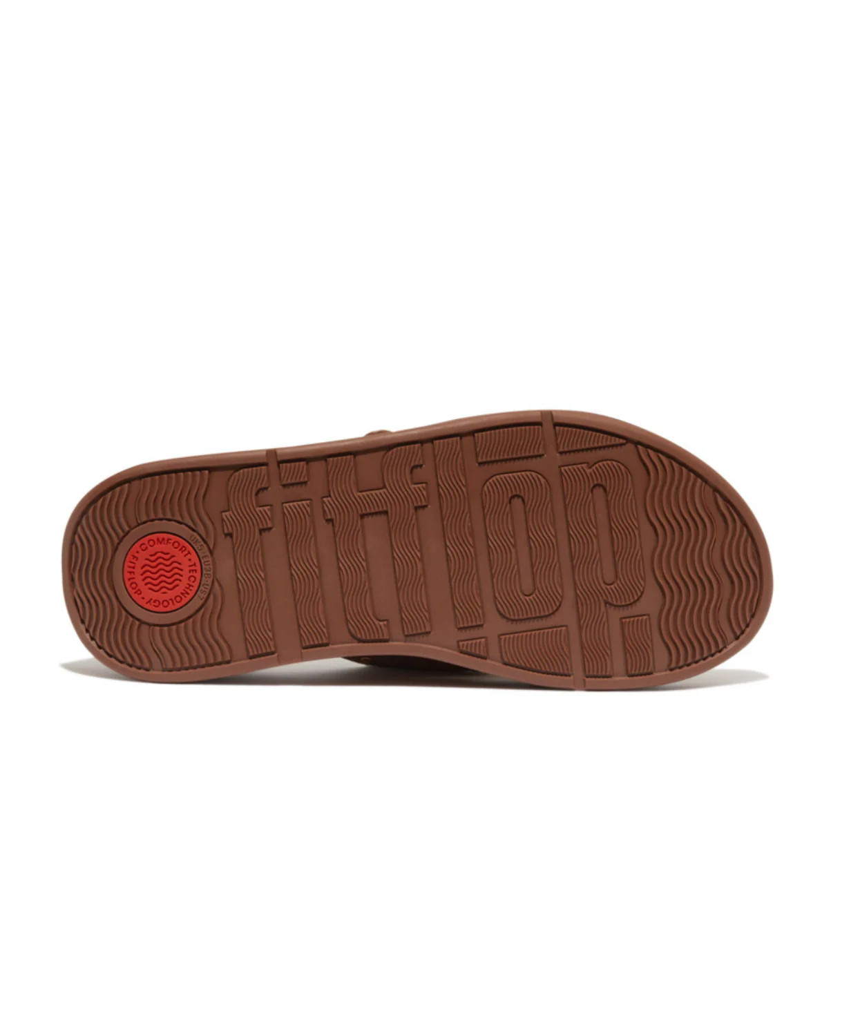 Fitflop F-Mode Buckle Stud Suede Flatform Cross Slide Brown - Image 5