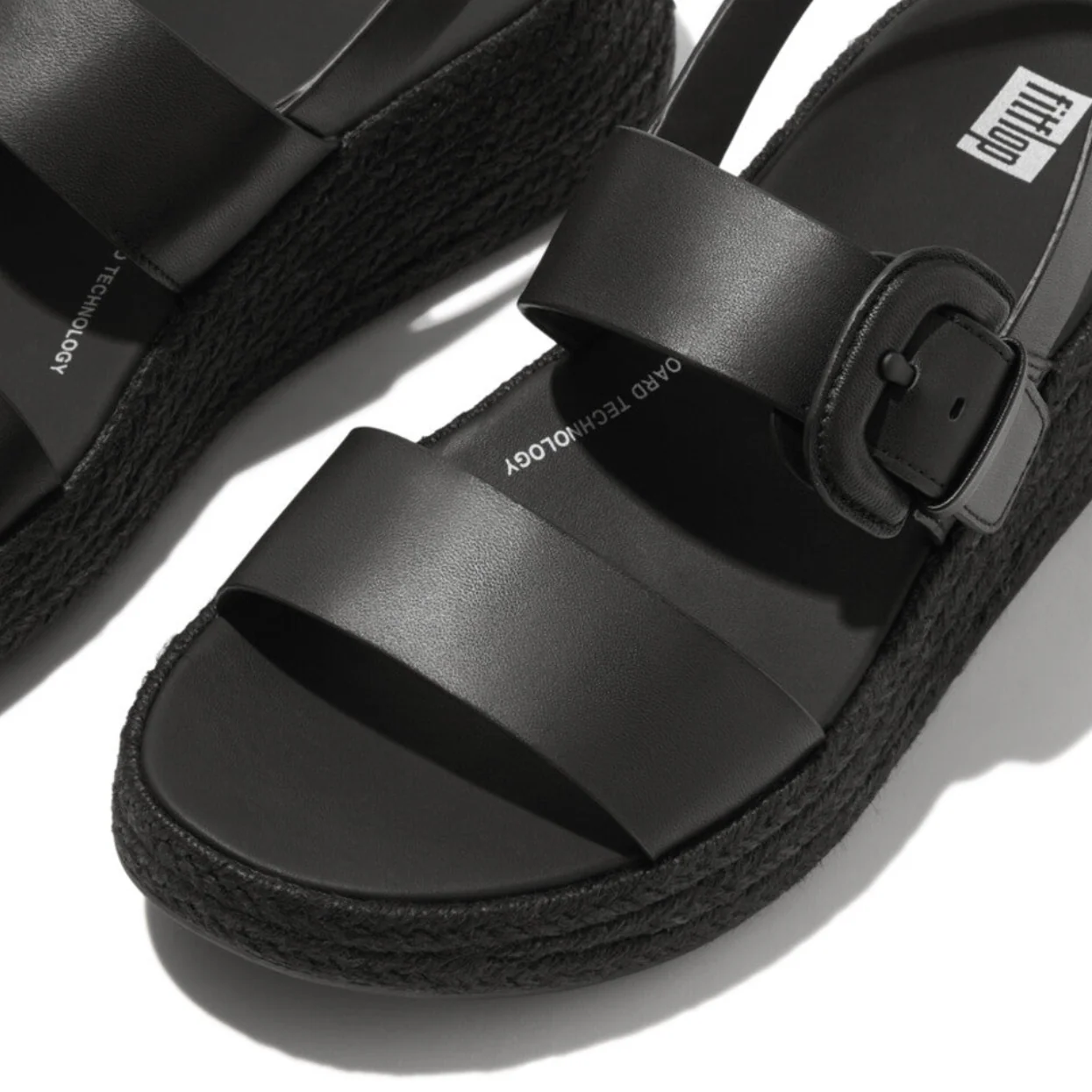 Fitflop F-Mode Espadrille Bucke L Flatform Sandals Black - Image 4