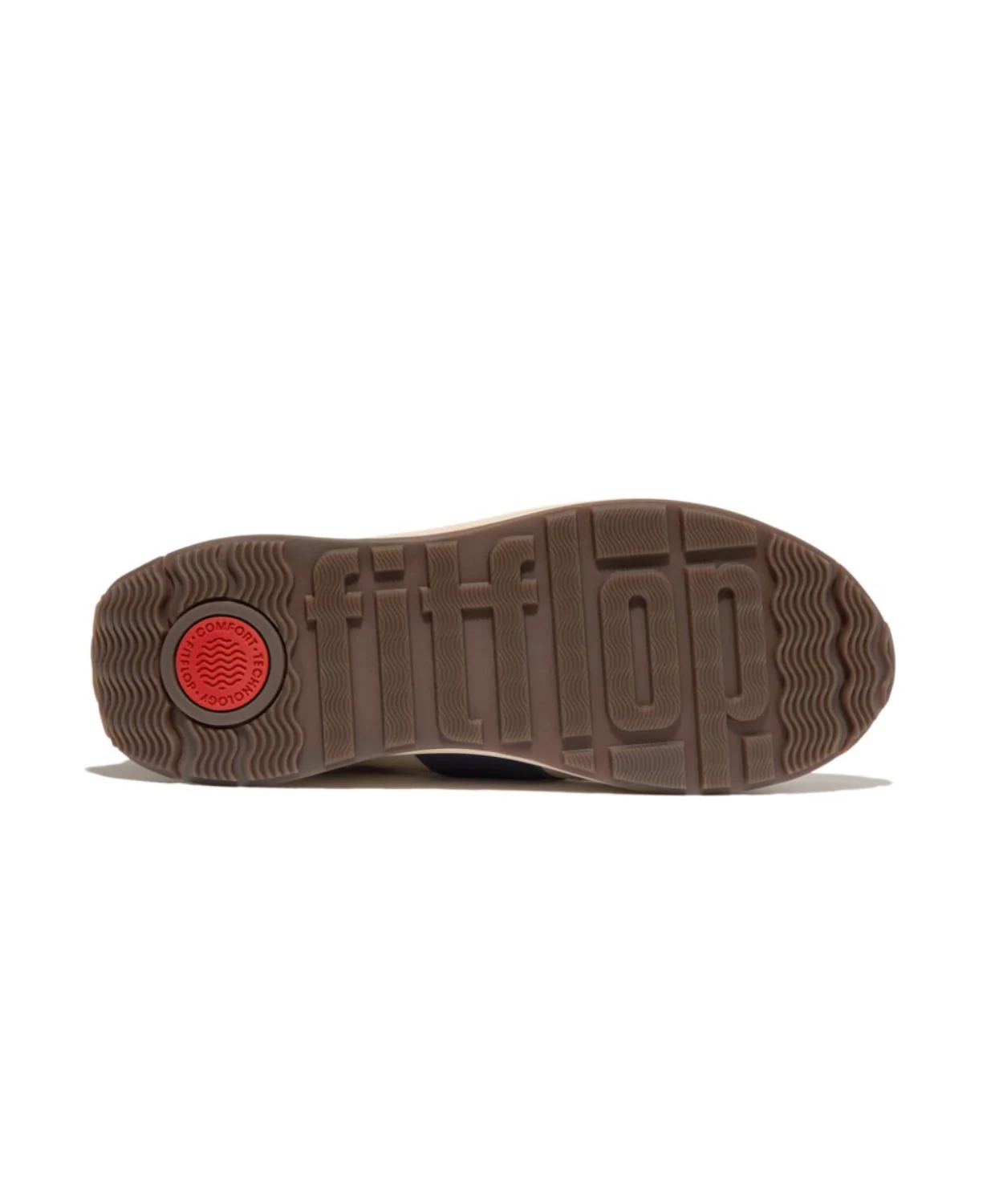 Fitflop F-Mode Flow Mens Leather Suede Sneakers Paris Beige Mix - Image 4