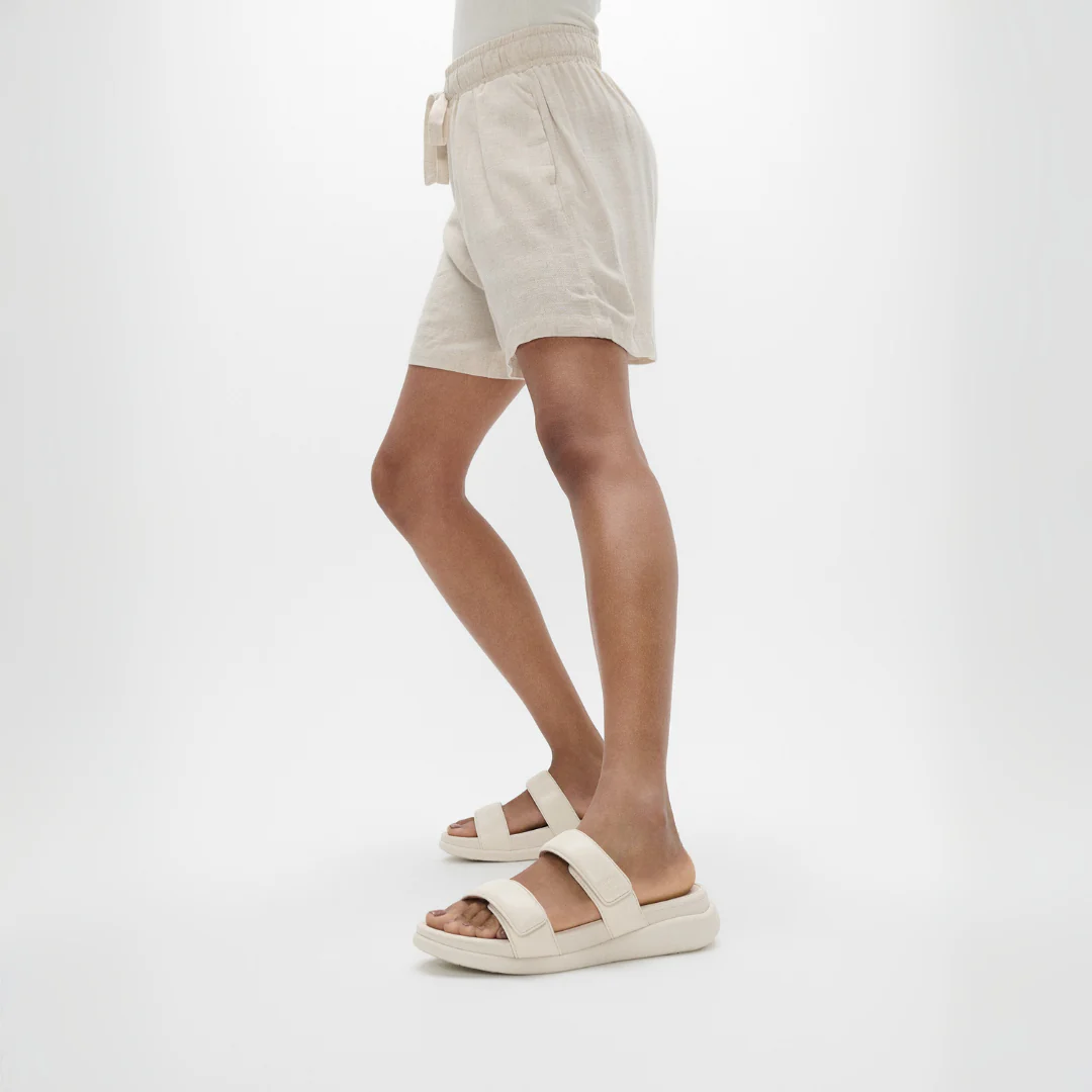 FitFlop F-Mode Go Adjustable Flatform Two Bar Slides Beige - Image 3