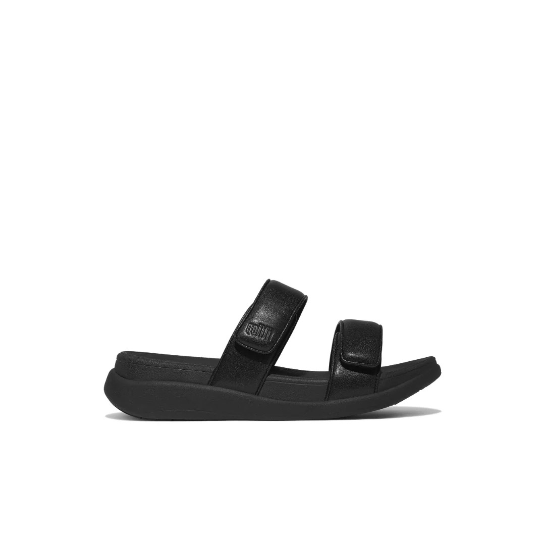 FitFlop F-Mode Go Adjustable Flatform Two Bar Slides Black